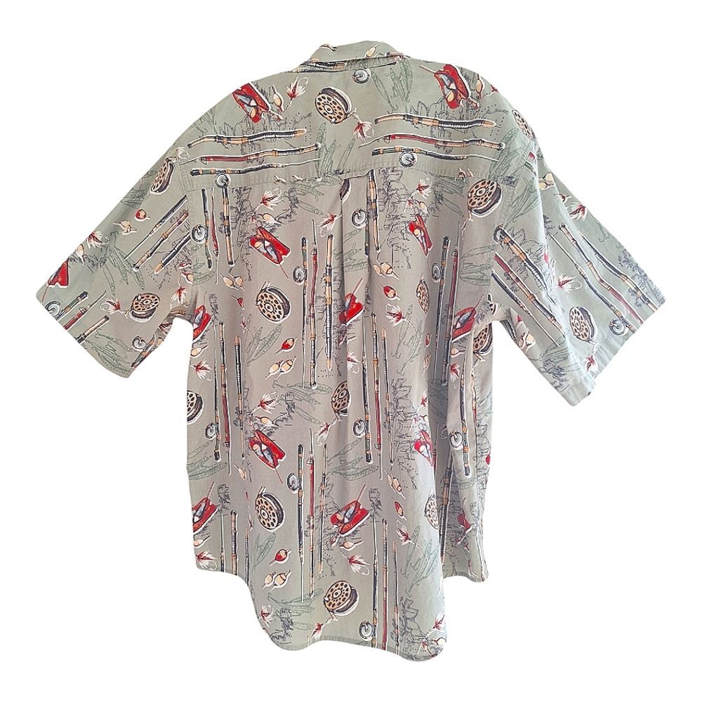 Ivy Crew Fish Theme Button Down 100% Cotton Men’s XXL Classic Short Sleeve Cabin - Picture 4 of 8